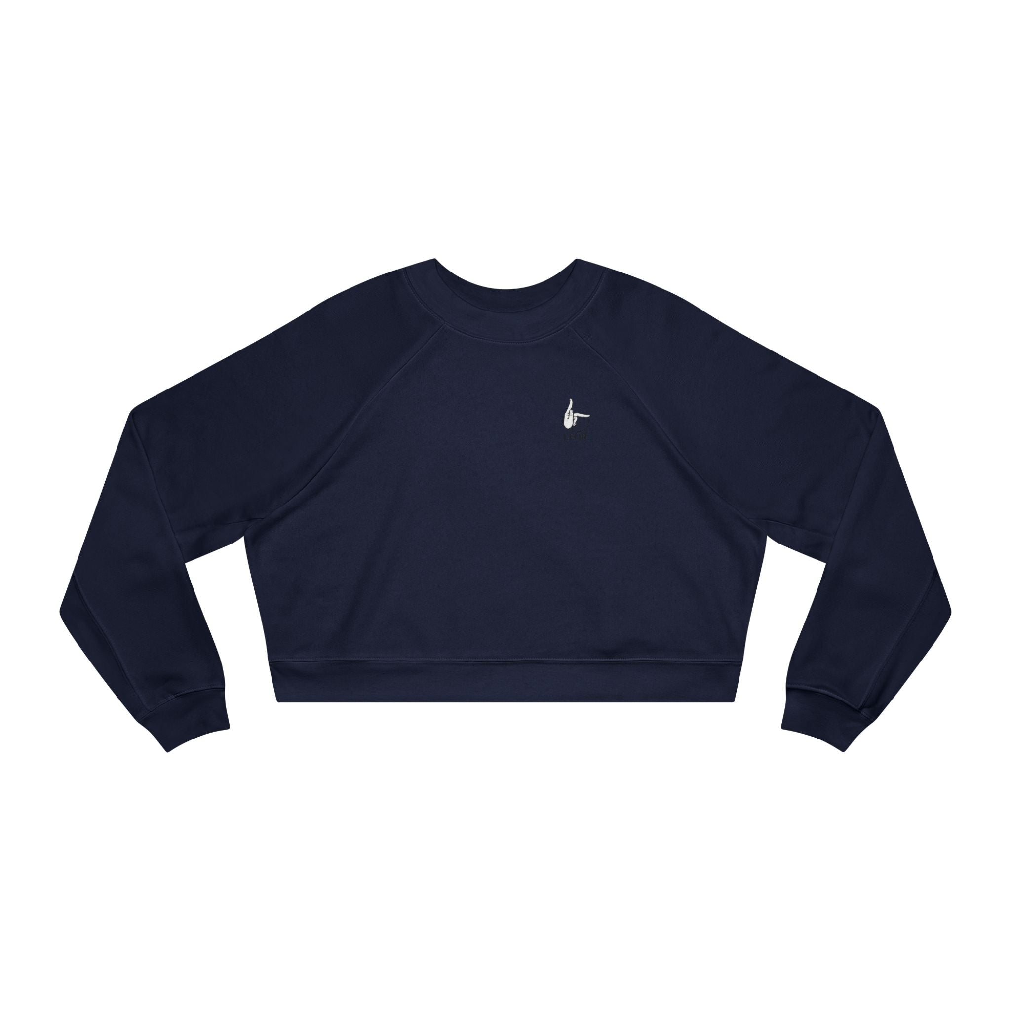 Cropped Fleece Pullover — Minimal Tiny Heart Chest Logo