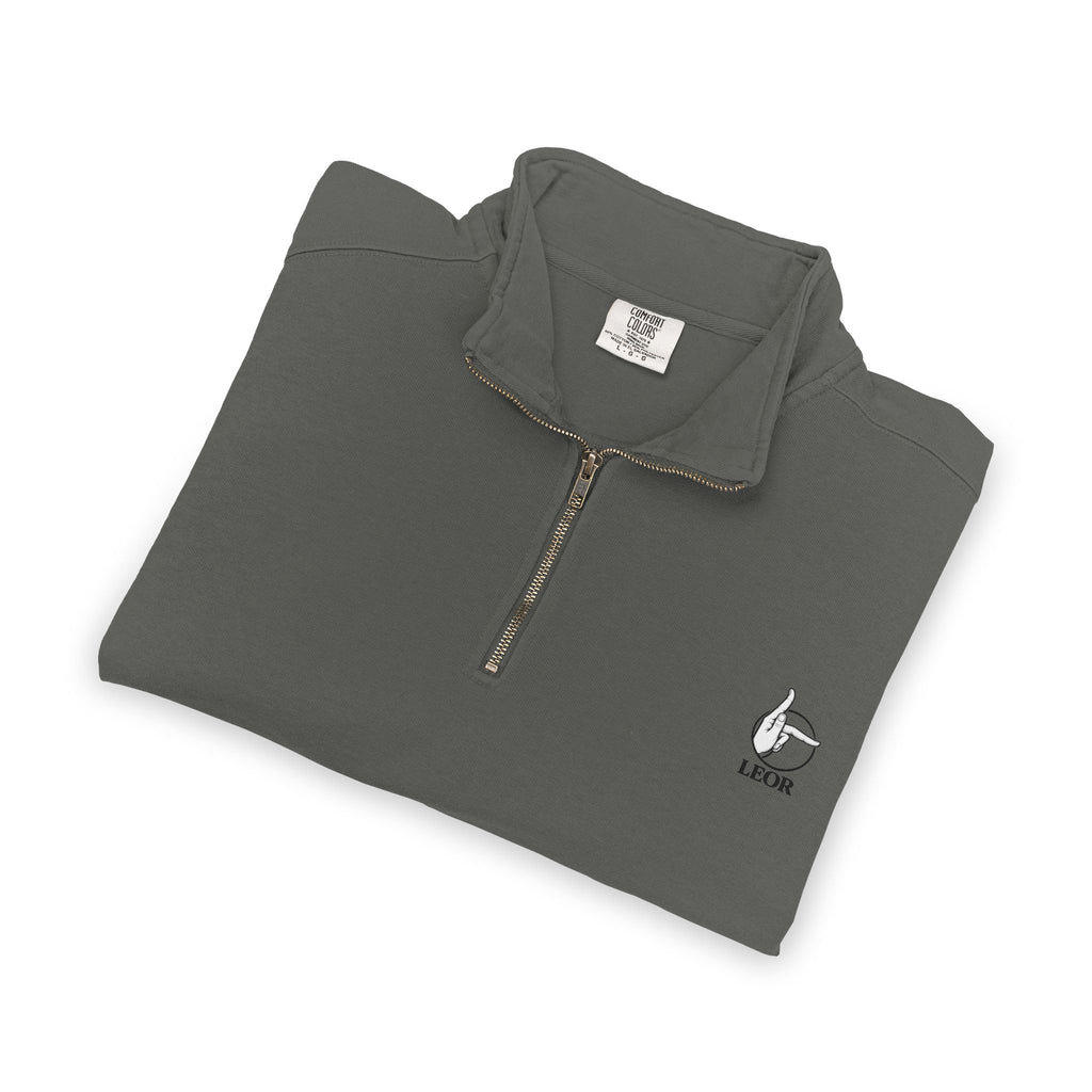 Quarter-Zip Sweatshirt — Minimalist Small Goose Logo Pullover