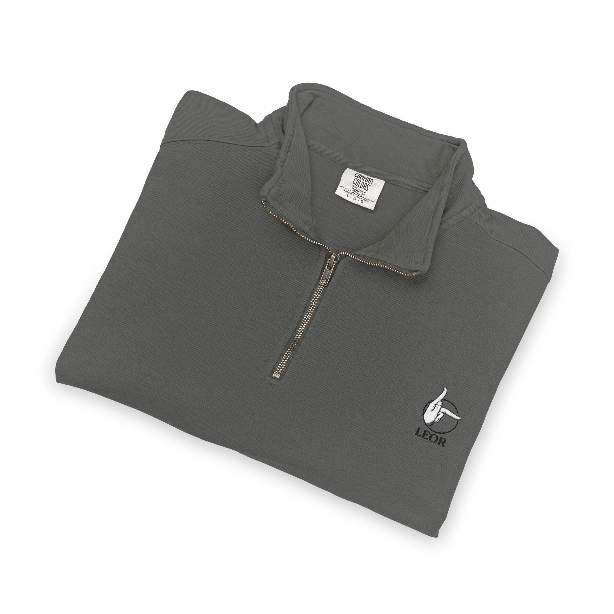 Quarter-Zip Sweatshirt — Minimalist Small Goose Logo Pullover