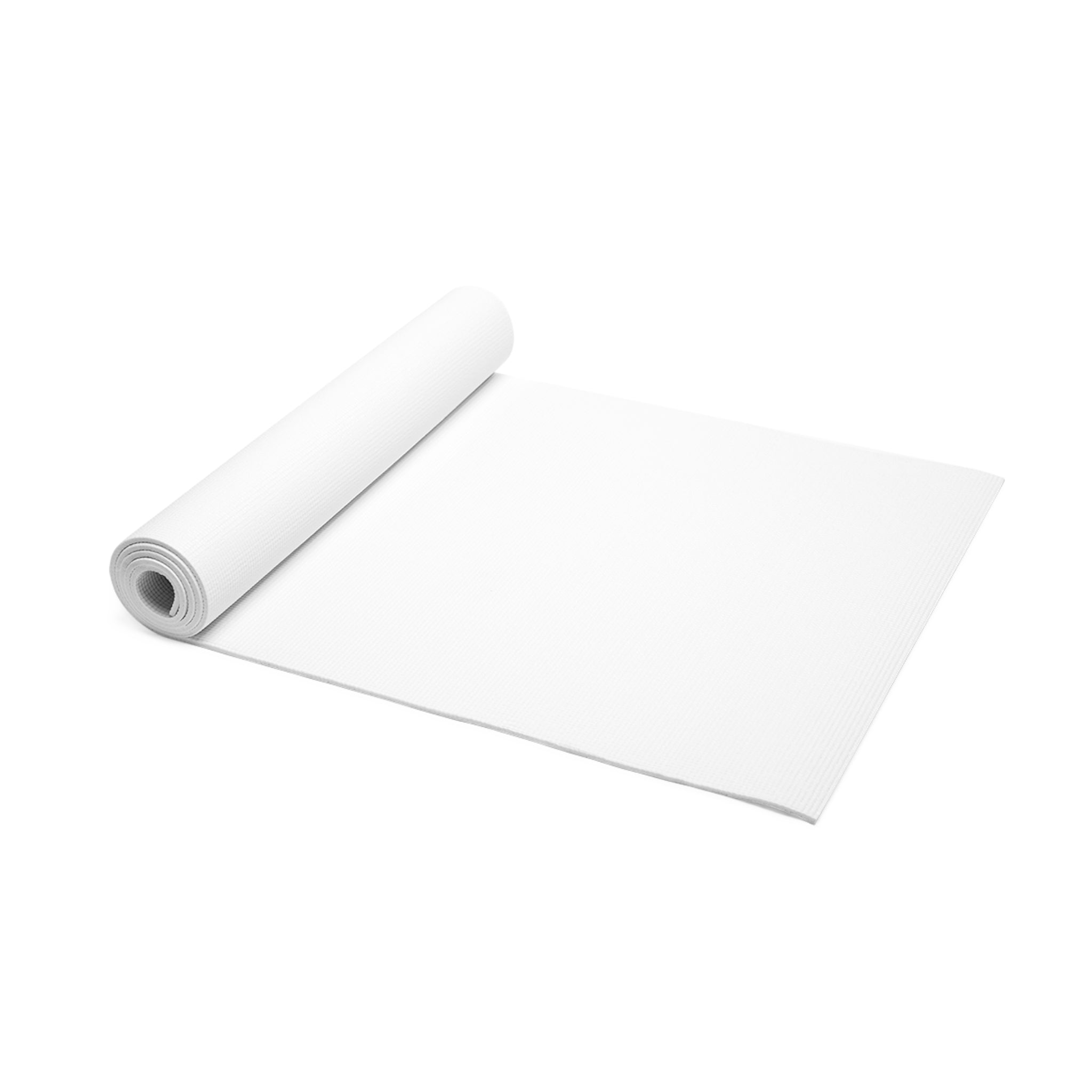 Minimalist White Foam Yoga Mat — LEOR Logo, Non-Slip Exercise & Pilates Mat