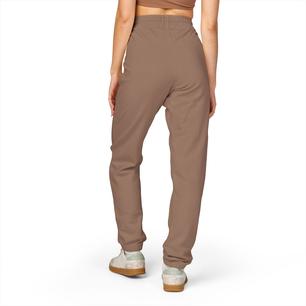 Leo Vertical Script Sweatpants — Garment-Dyed Fleece Joggers