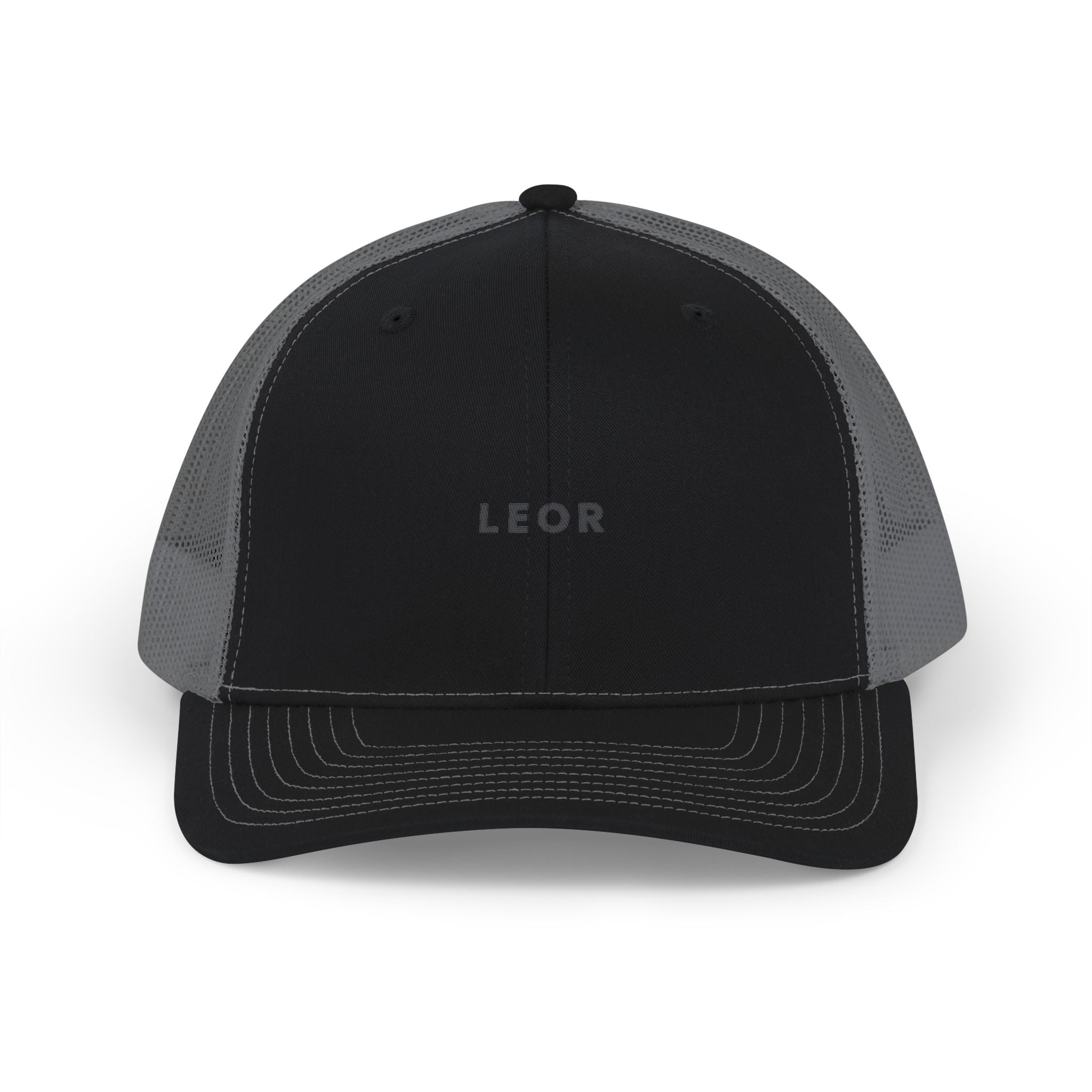 LEOR Embroidered Trucker Cap — Personalized Mesh Snapback Hat