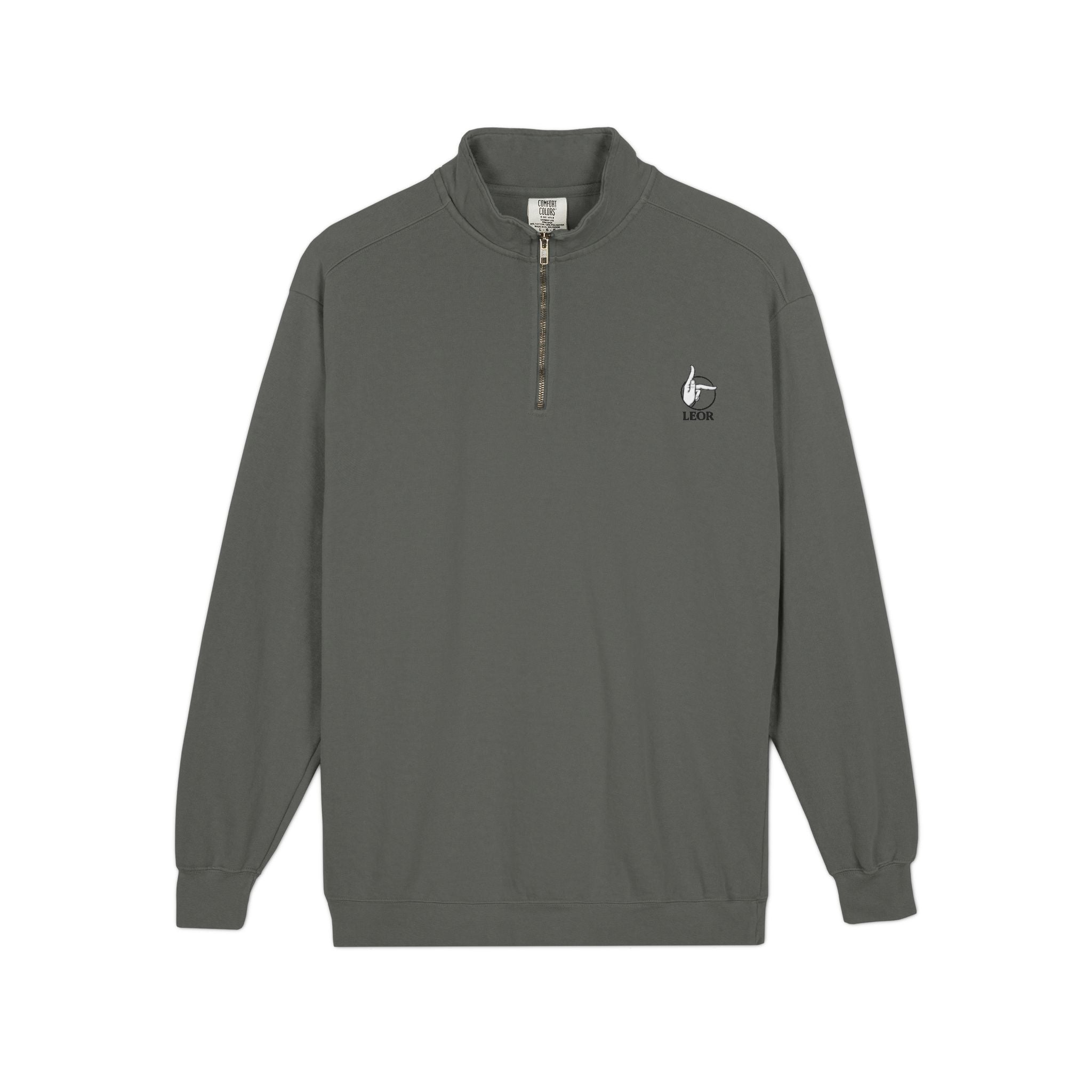 Quarter-Zip Sweatshirt — Minimalist Small Goose Logo Pullover