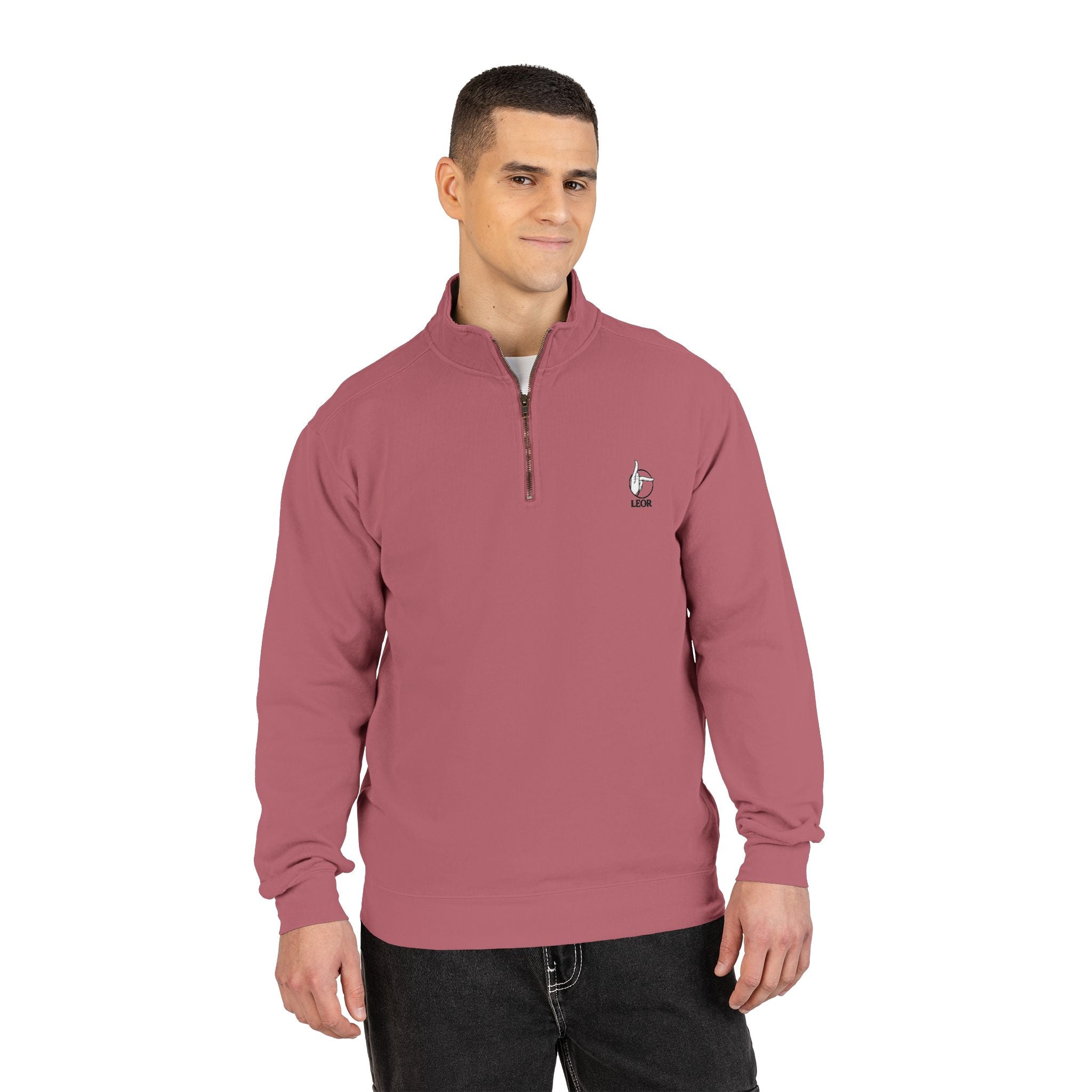 Quarter-Zip Sweatshirt — Minimalist Small Goose Logo Pullover