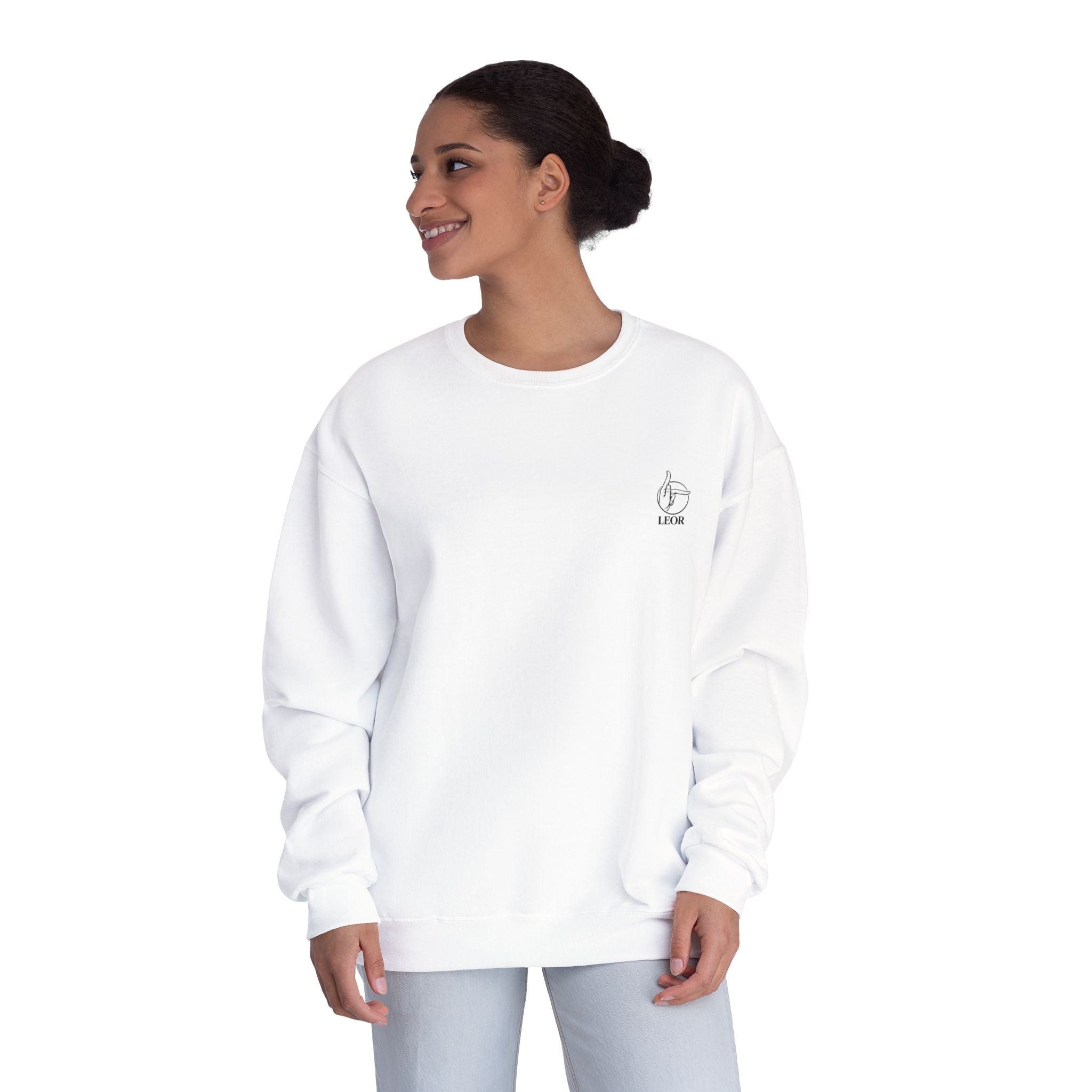 Minimal Thumb-Up Logo Crewneck Sweatshirt