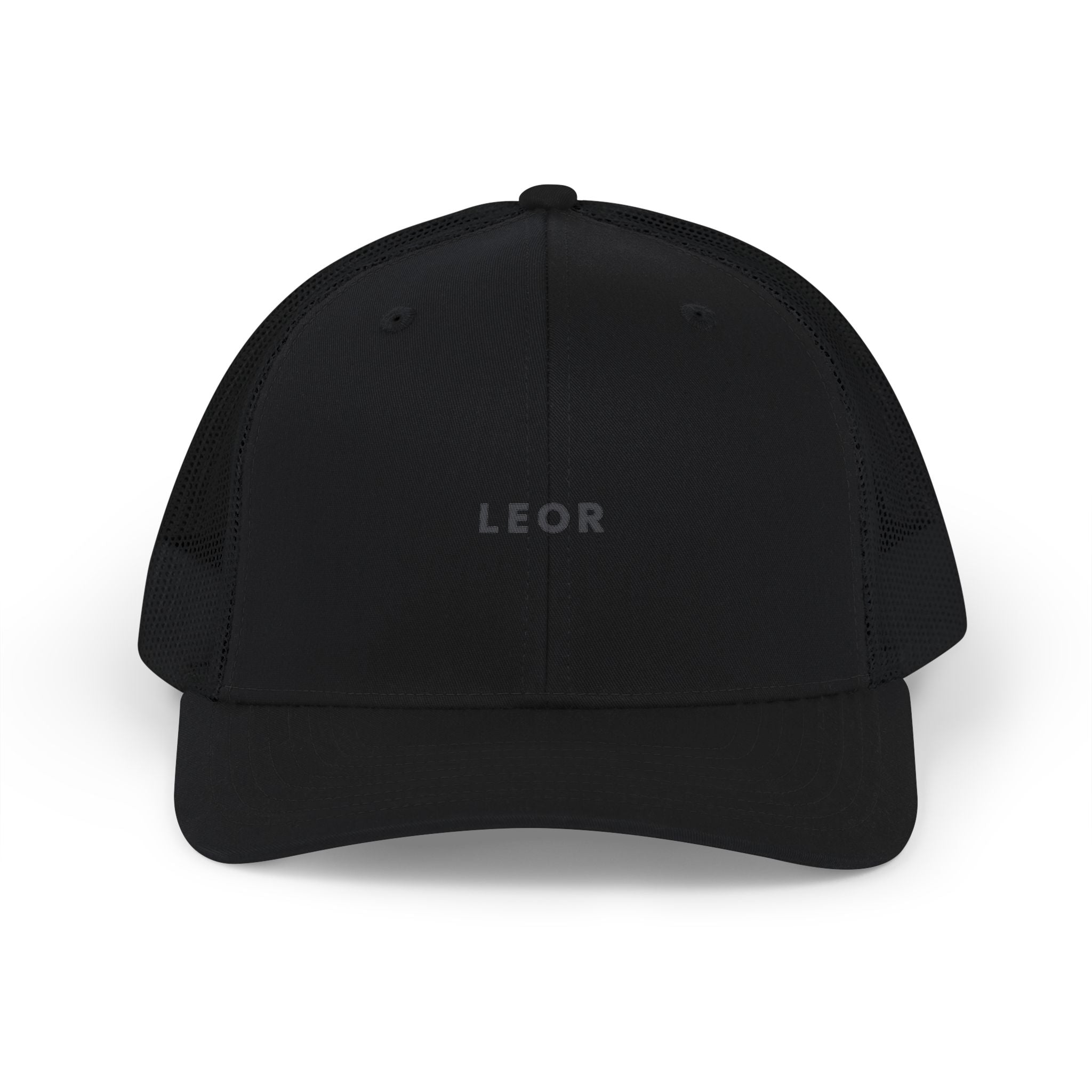 LEOR Embroidered Trucker Cap — Personalized Mesh Snapback Hat