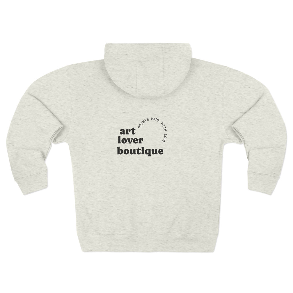 Art Lover Boutique Zip Hoodie — 'Arts Make Life' Minimal Back Logo