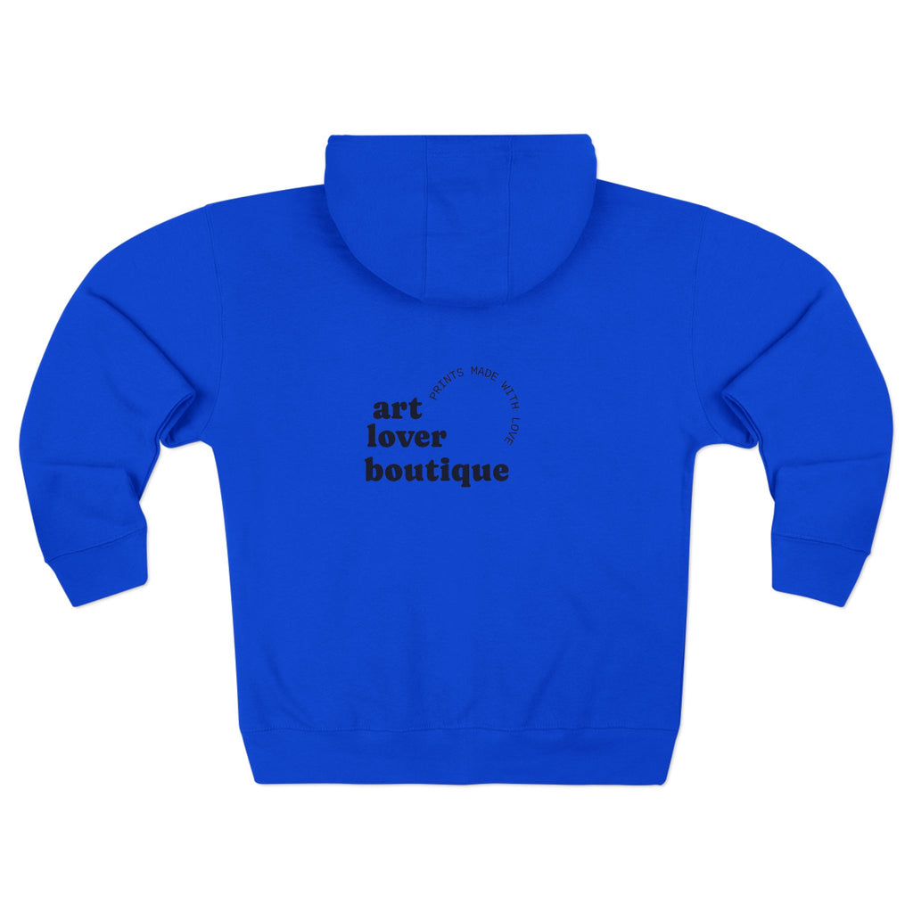 Art Lover Boutique Zip Hoodie — 'Arts Make Life' Minimal Back Logo