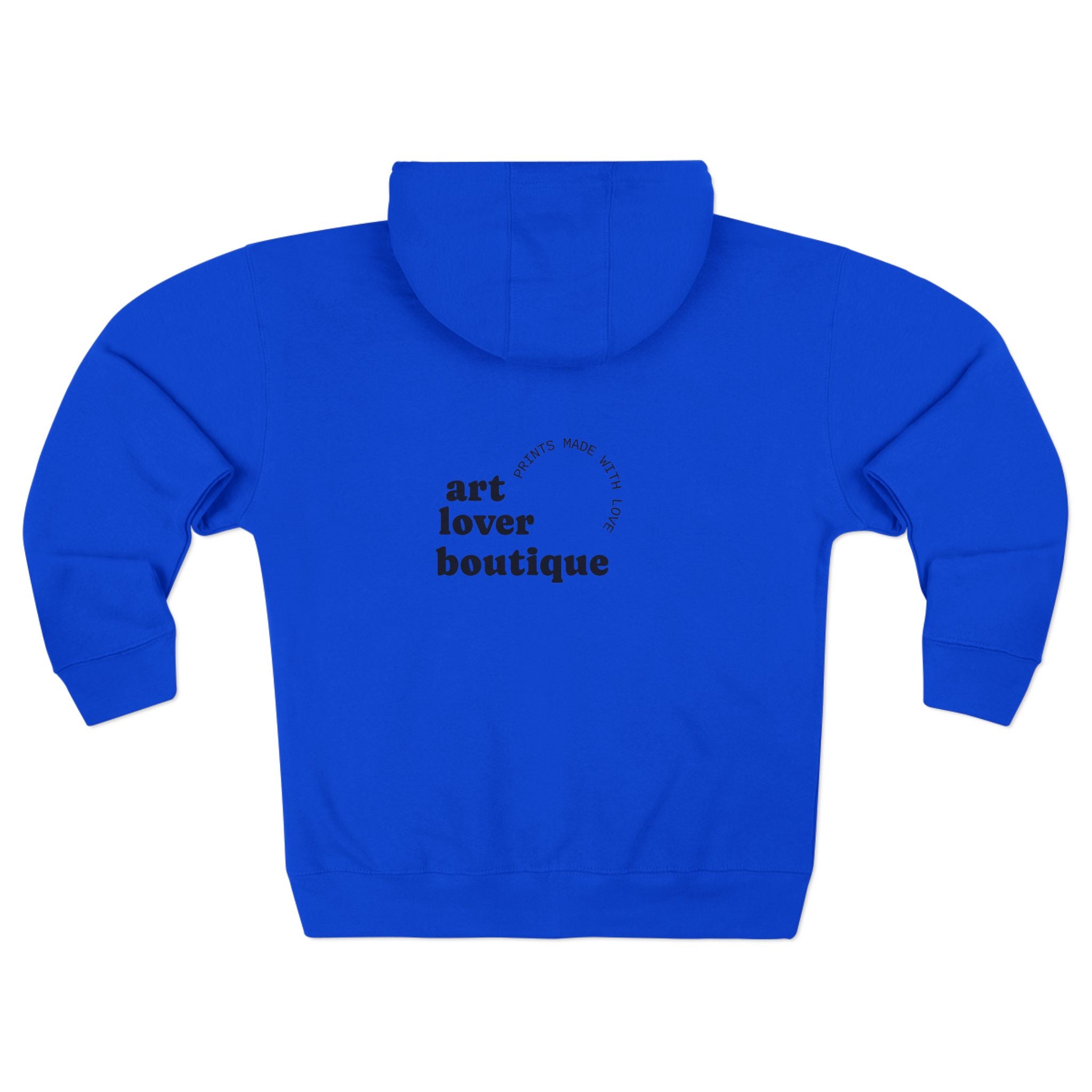 Art Lover Boutique Zip Hoodie — 'Arts Make Life' Minimal Back Logo