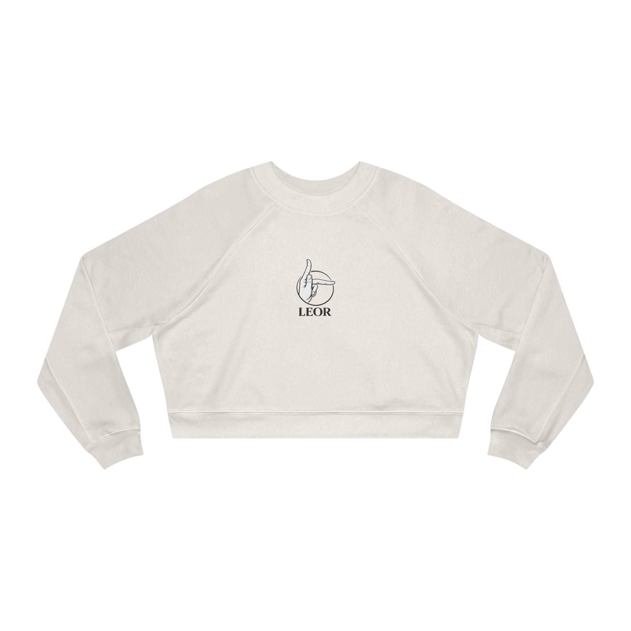 Cropped Pullover — Minimal Hand Sign Graphic