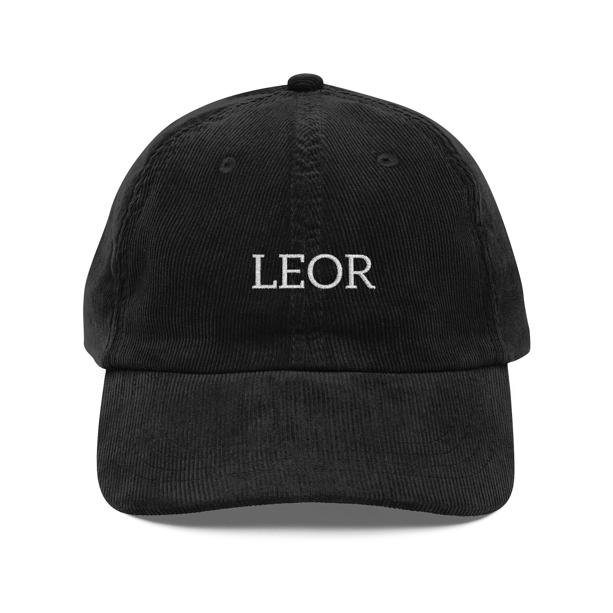 Embroidered Vintage Corduroy Cap — Personalized 'LEOR' Retro Dad Hat