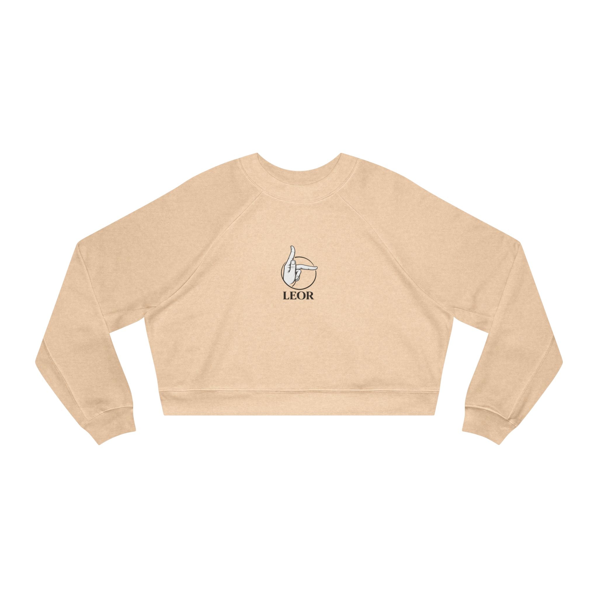Cropped Pullover — Minimal Hand Sign Graphic