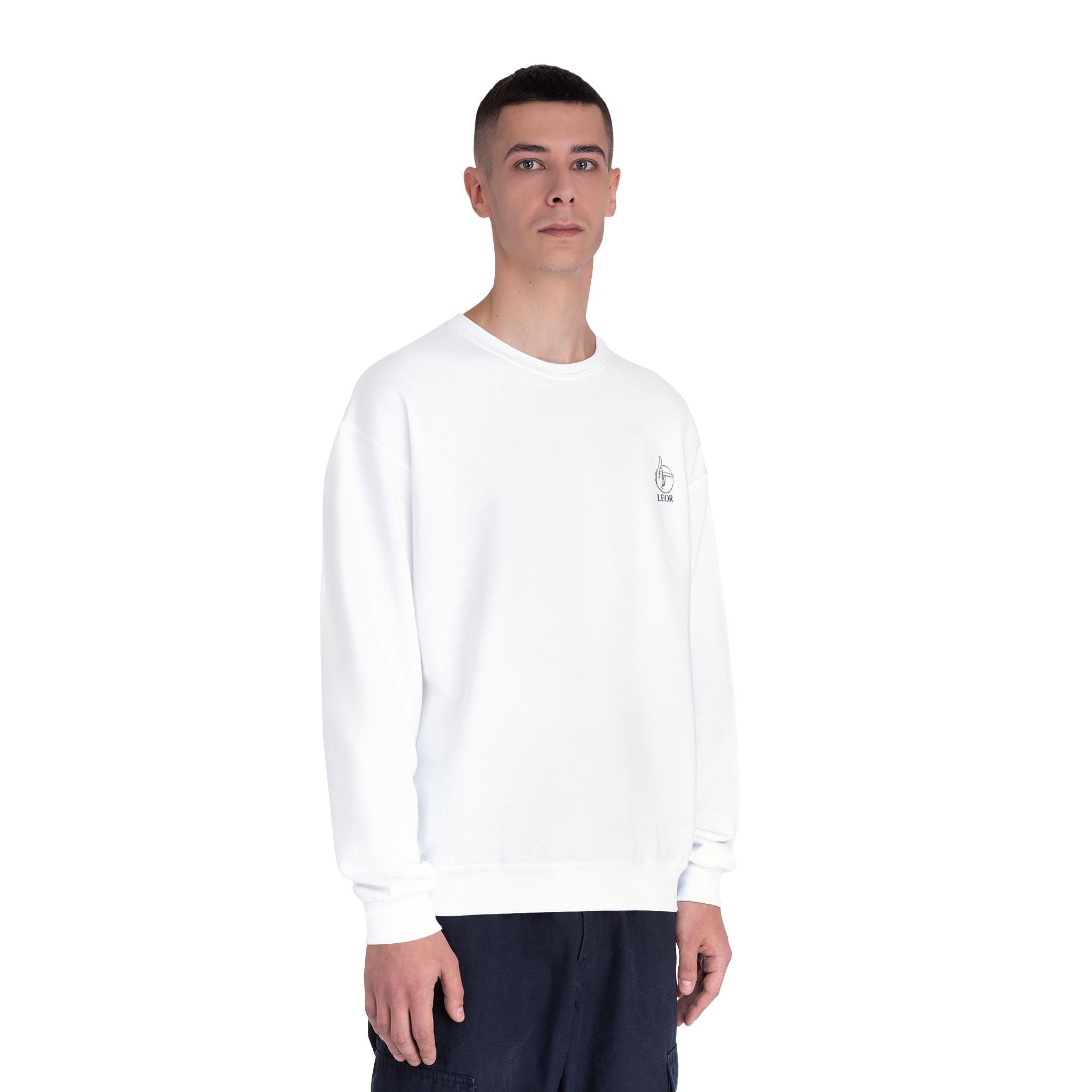 Minimal Thumb-Up Logo Crewneck Sweatshirt