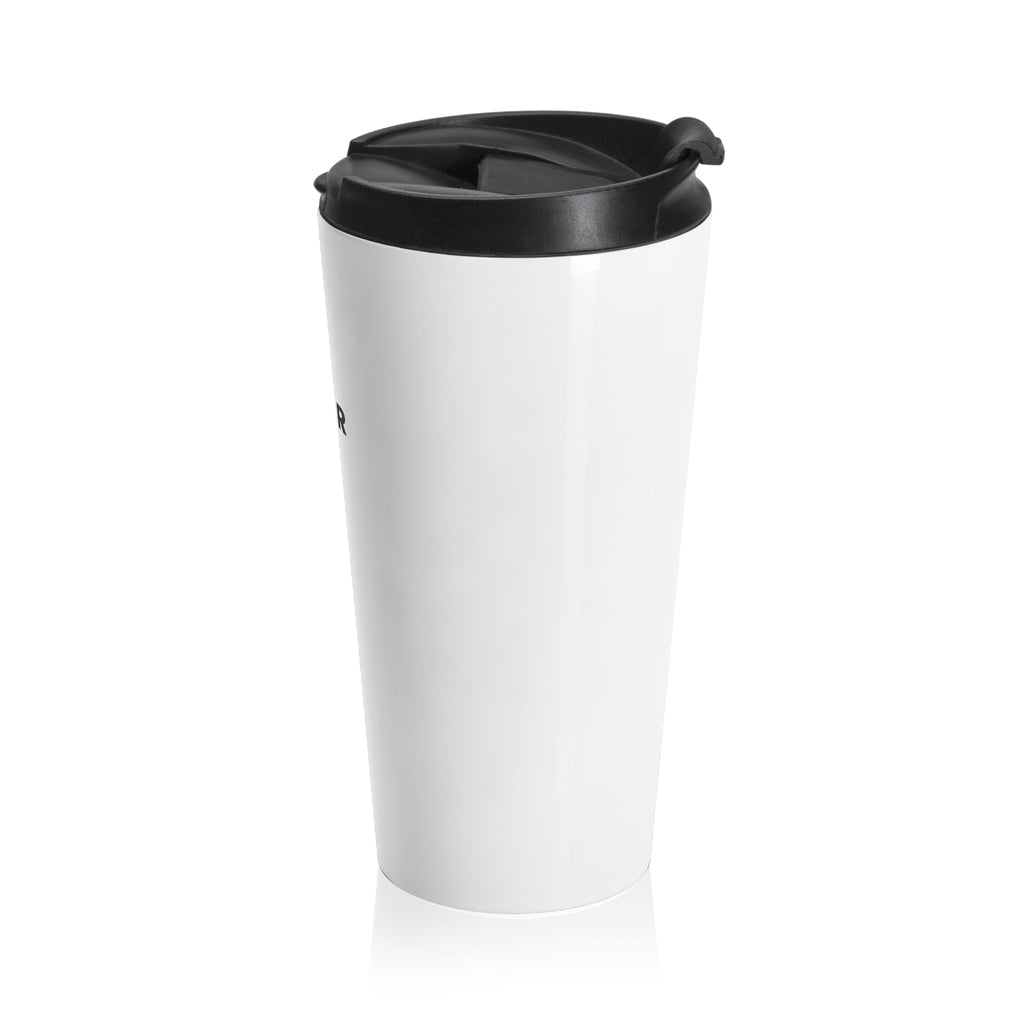 Stainless Steel Travel Mug — Minimal 'LEOR' Logo Insulated Coffee Tumbler