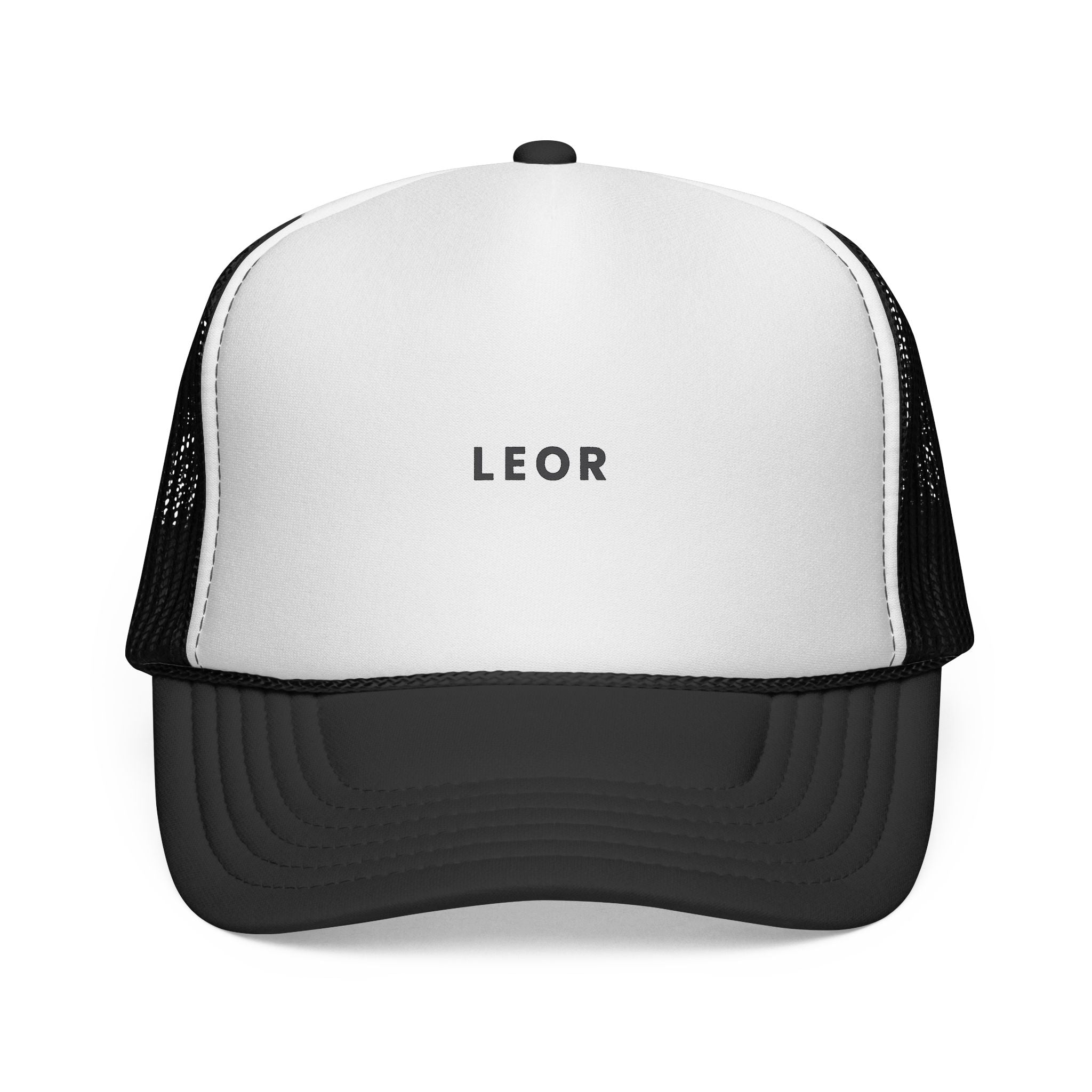 LEOR Embroidered Trucker Hat — Minimal Vintage Mesh Cap