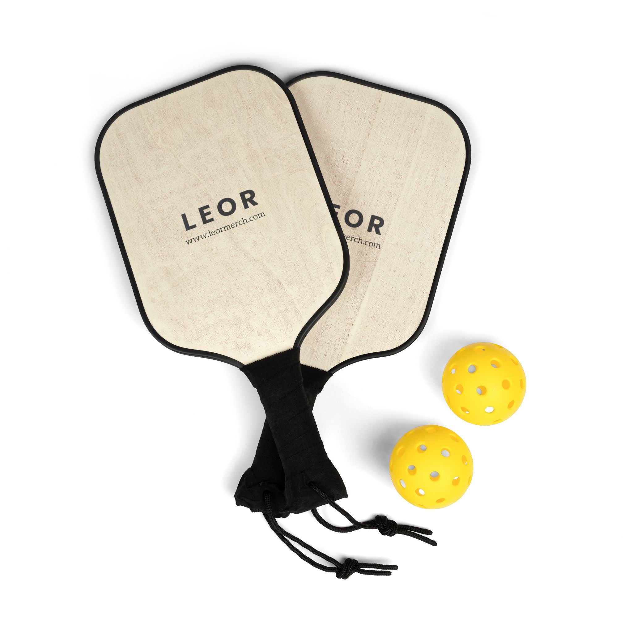 Pickleball Paddle Set – Lightweight Wooden Pickleball Kit with Balls (LEOR)