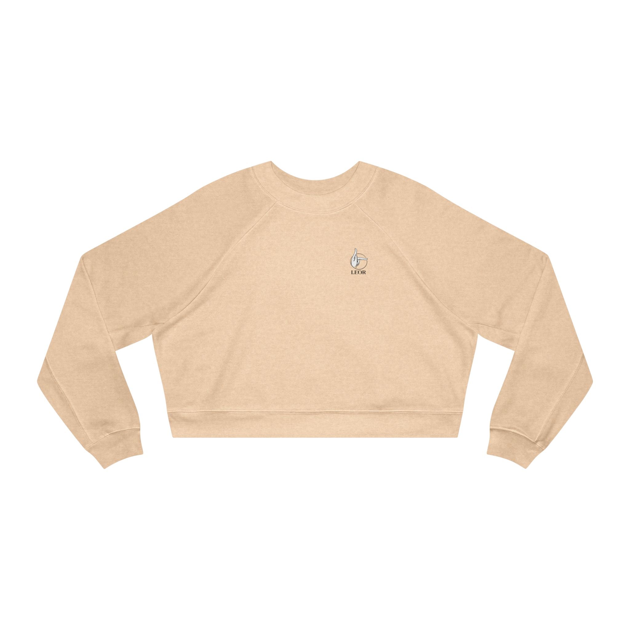 Cropped Fleece Pullover — Minimal Tiny Heart Chest Logo