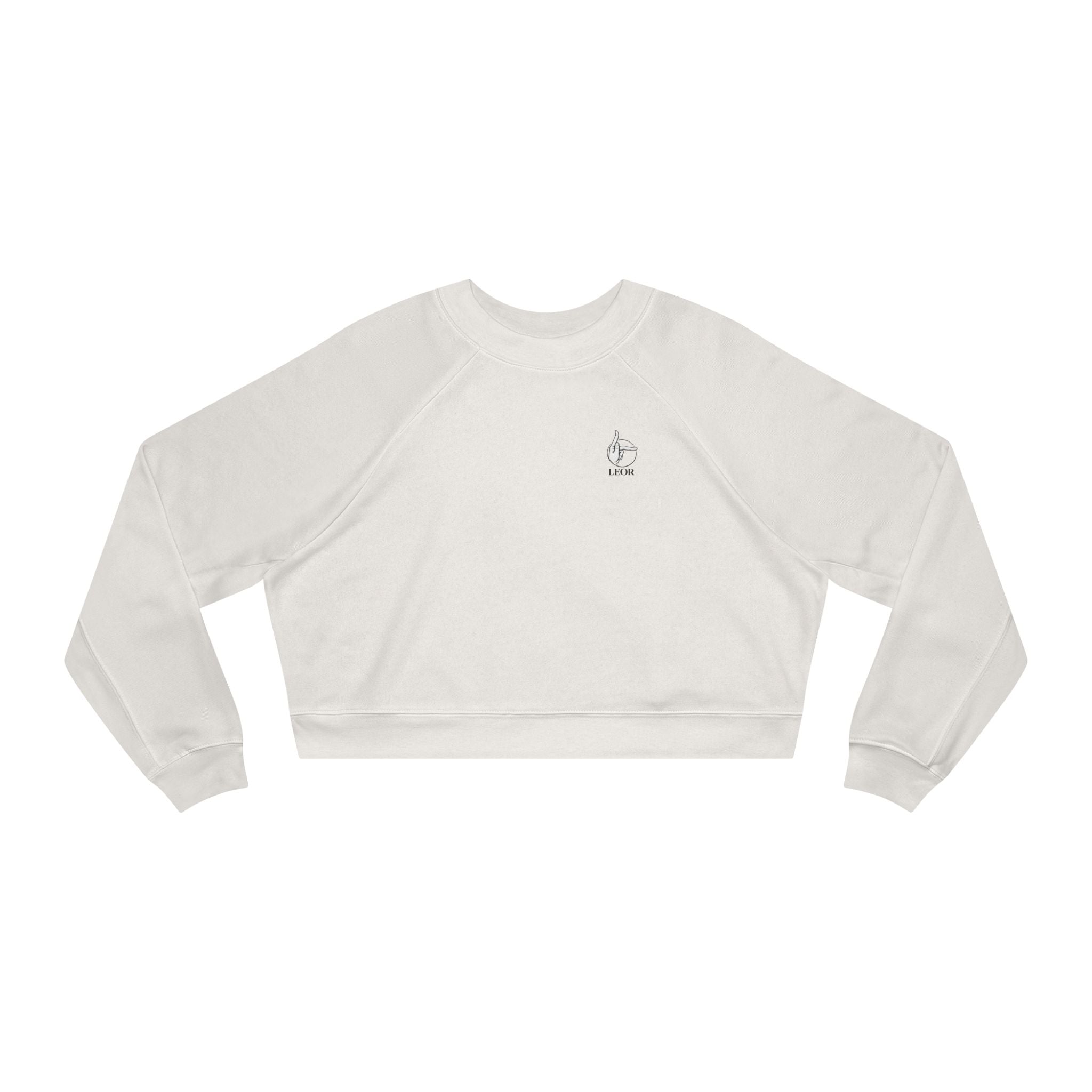 Cropped Fleece Pullover — Minimal Tiny Heart Chest Logo