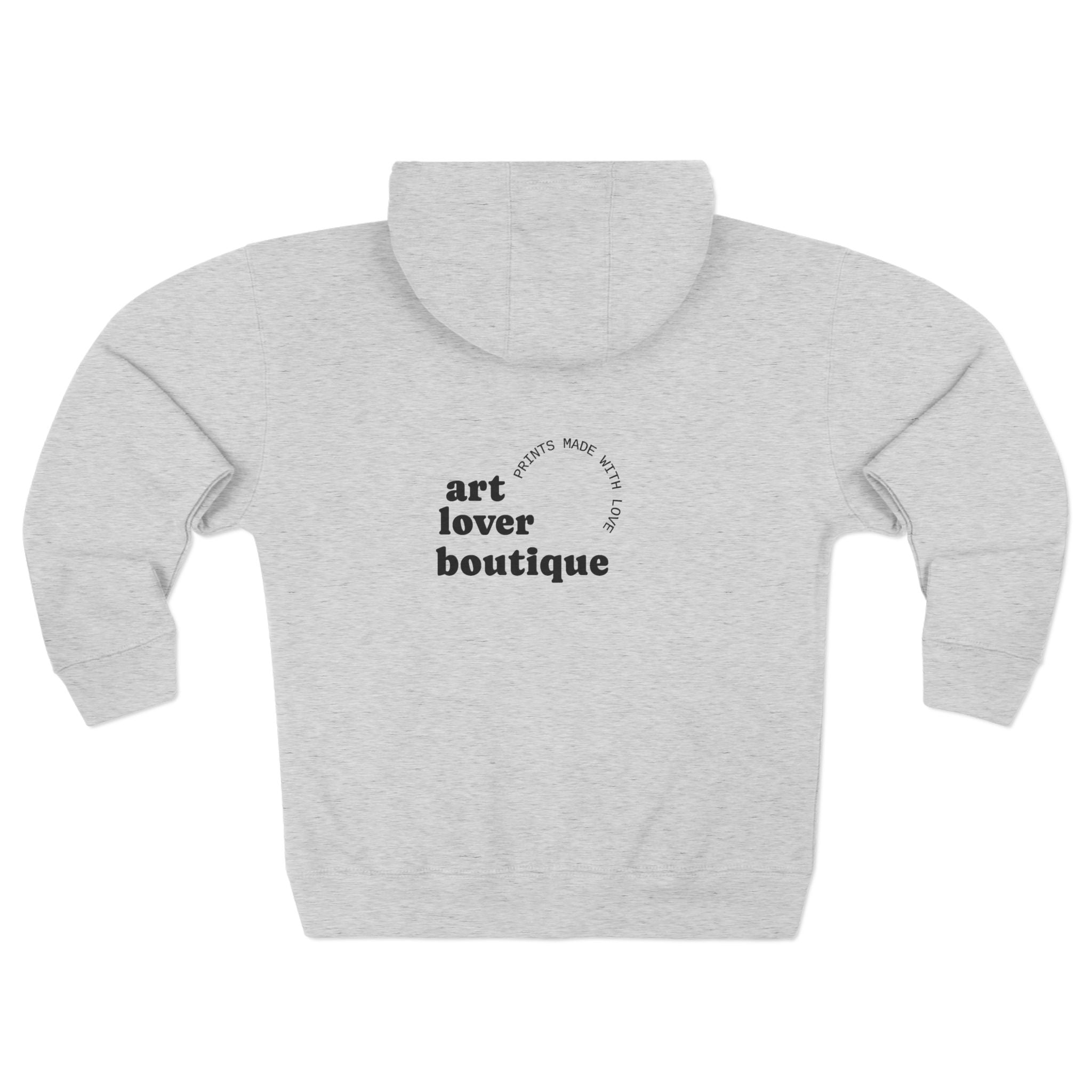 Art Lover Boutique Zip Hoodie — 'Arts Make Life' Minimal Back Logo