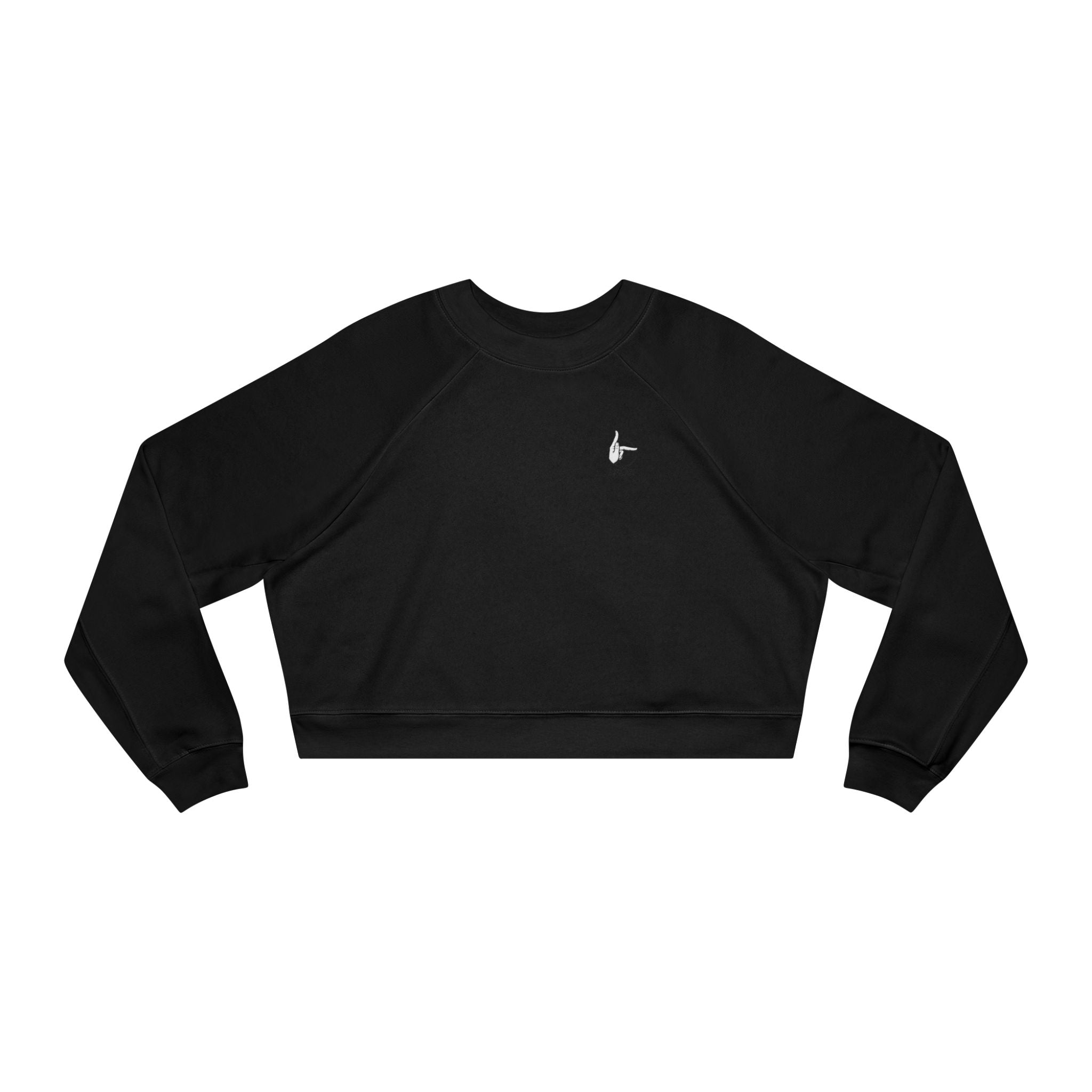 Cropped Fleece Pullover — Minimal Tiny Heart Chest Logo