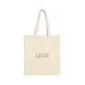 Canvas Tote Bag – Minimal Personalized "LEOR" Monogram Grocery & Everyday Shopper