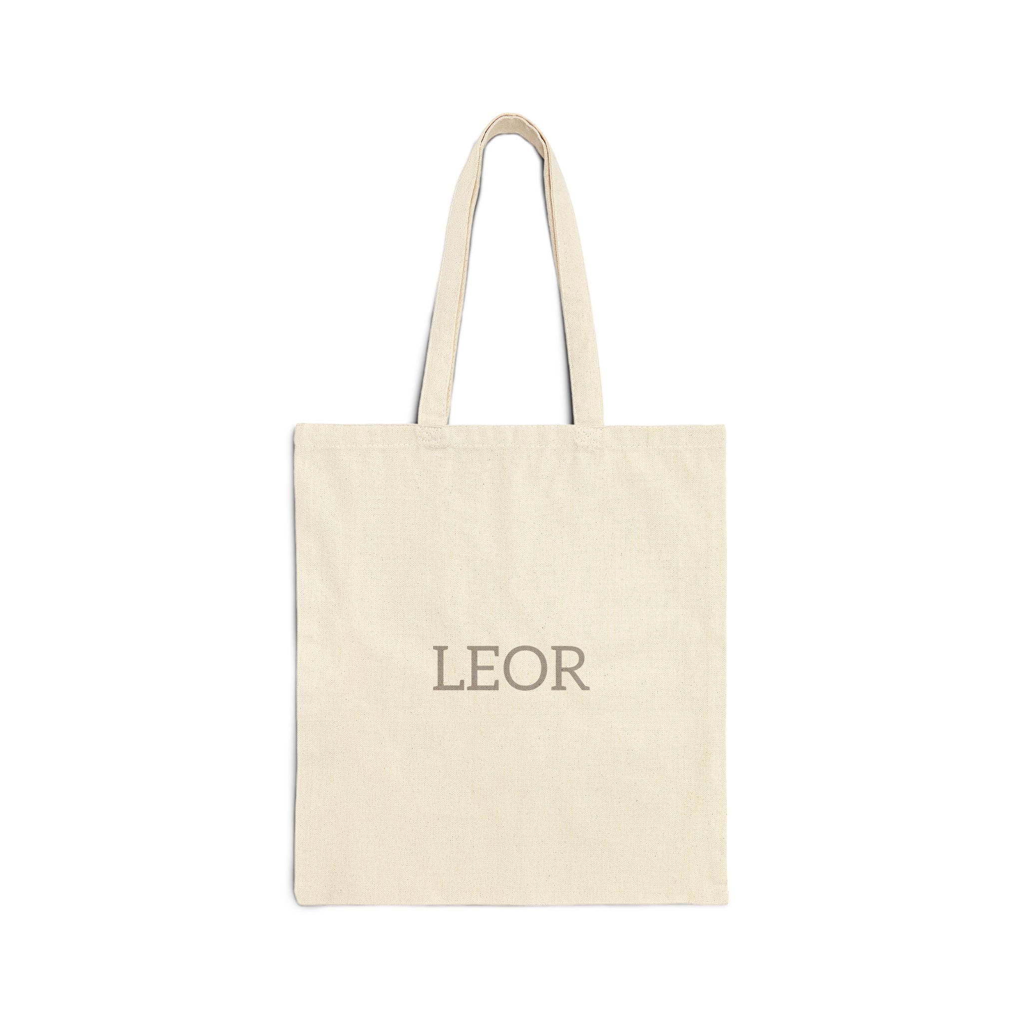 Canvas Tote Bag – Minimal Personalized "LEOR" Monogram Grocery & Everyday Shopper