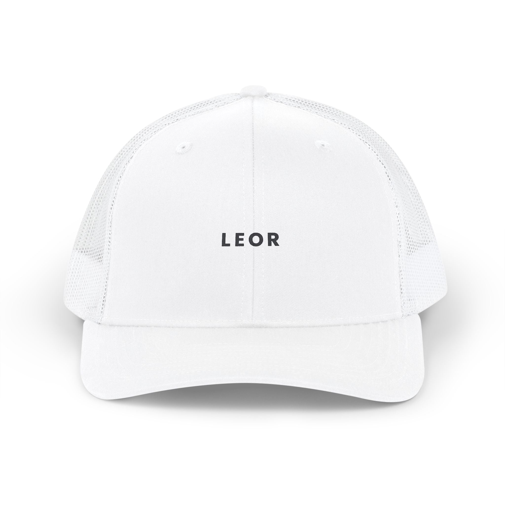 LEOR Embroidered Trucker Cap — Personalized Mesh Snapback Hat