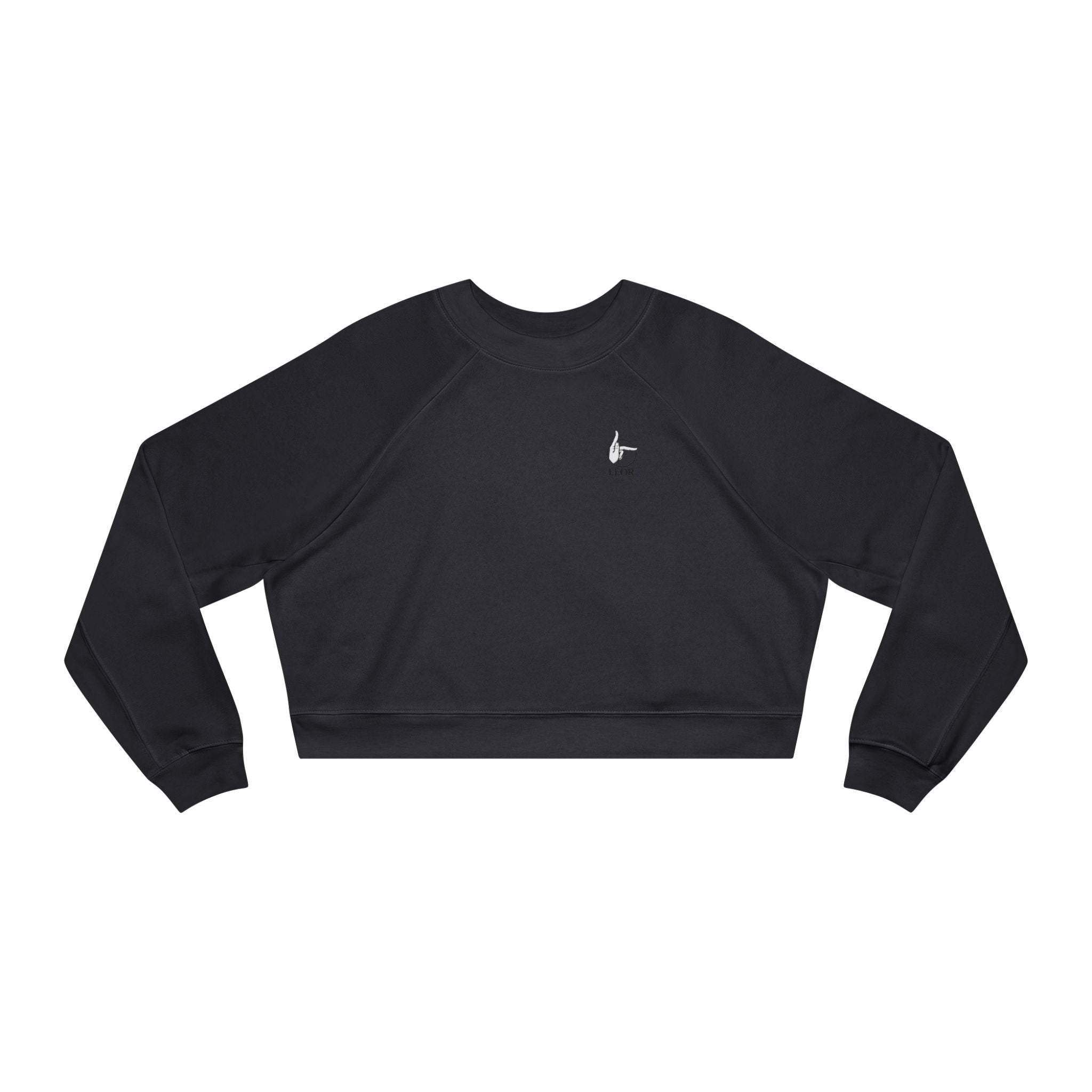 Cropped Fleece Pullover — Minimal Tiny Heart Chest Logo