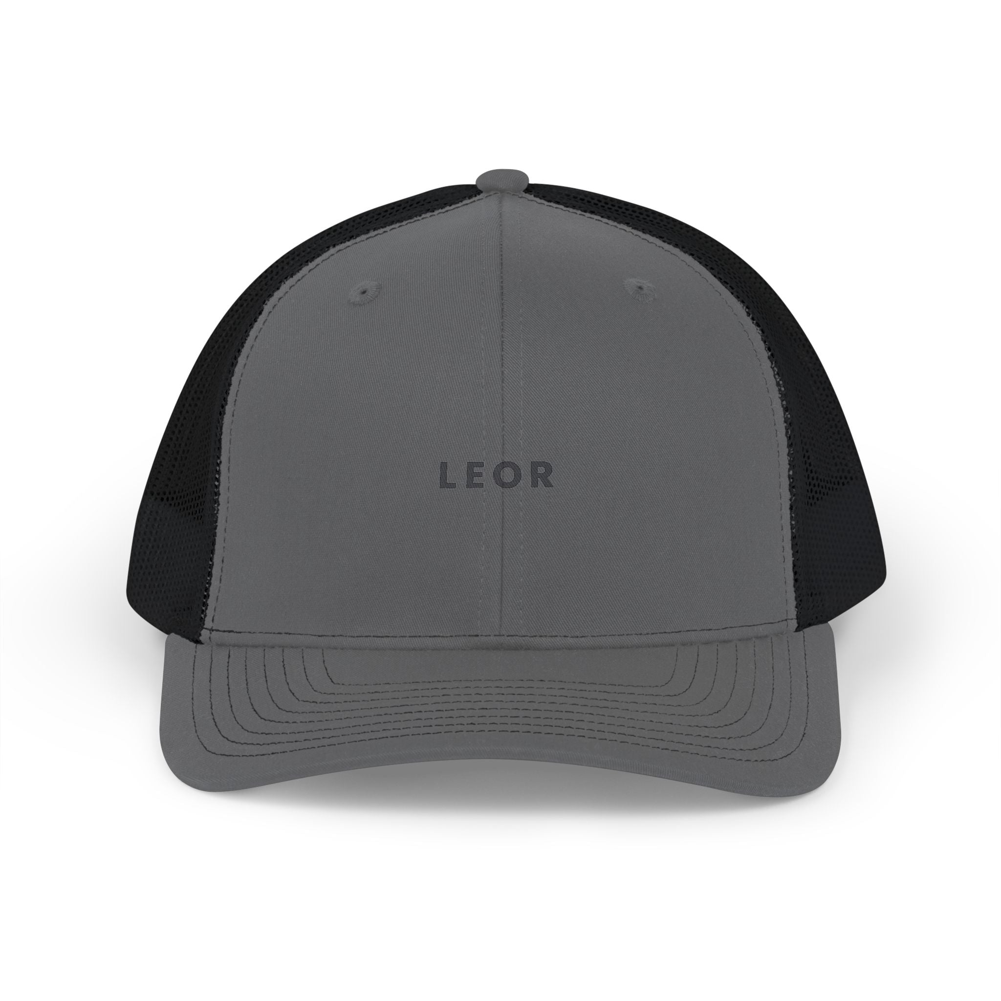 LEOR Embroidered Trucker Cap — Personalized Mesh Snapback Hat