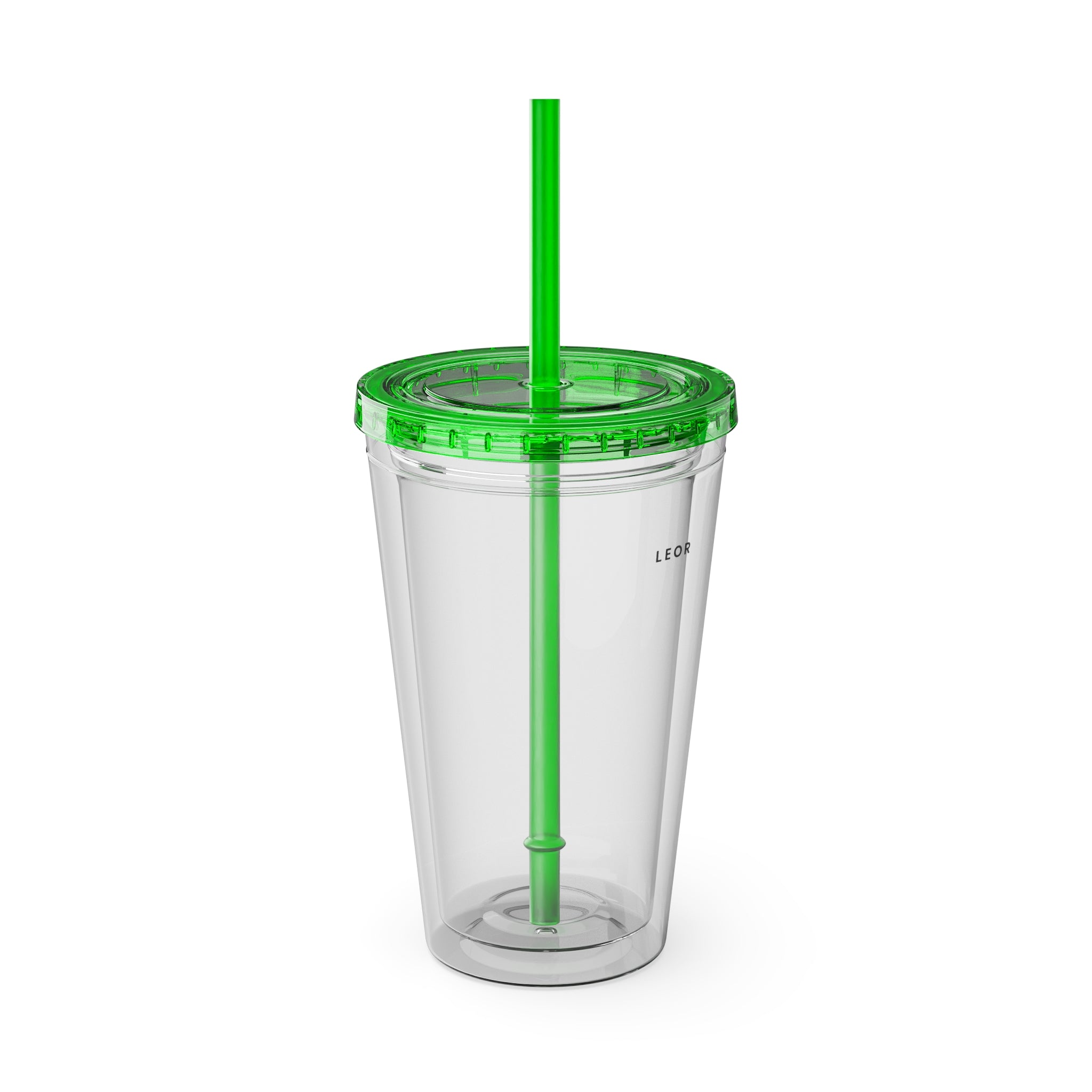 Clear 16oz Tumbler with Straw – Reusable Cold Drink Cup